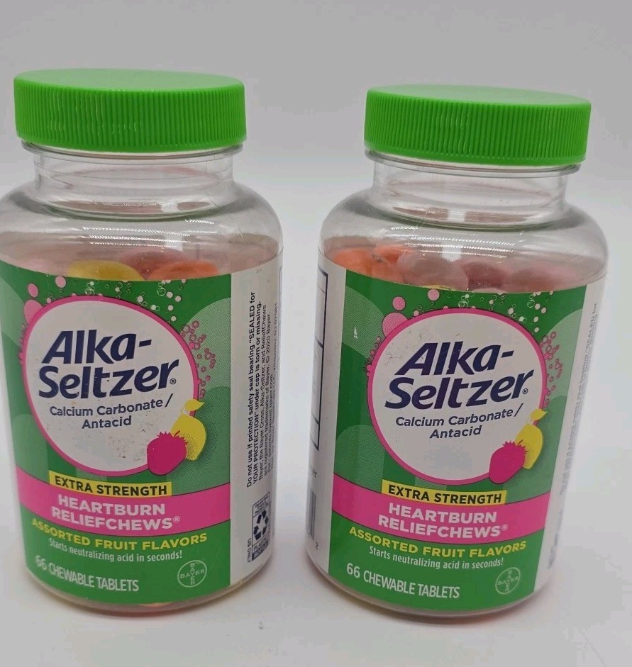 Alka-Seltzer Extra Strength Heartburn Fruit Chews 66ct 2pk Exp 4/26 Sealed