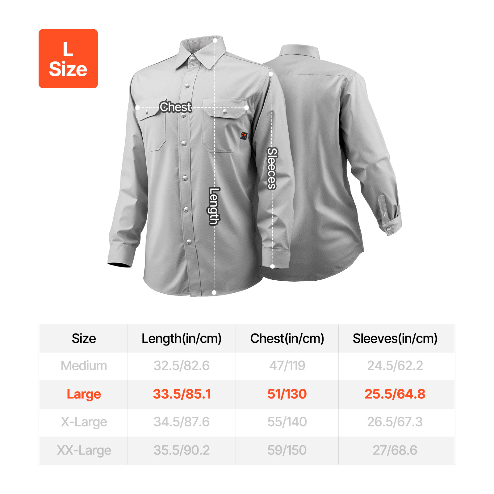 Flame-Resistant Welding Jacket 7oz FR Cotton Welding Safety Jacket L-Sized