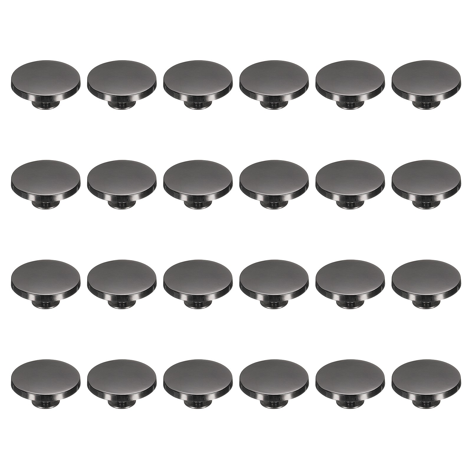 24 Pcs Flat Head Button Stud 20mm Screw Back Rivets Stud Set, Black