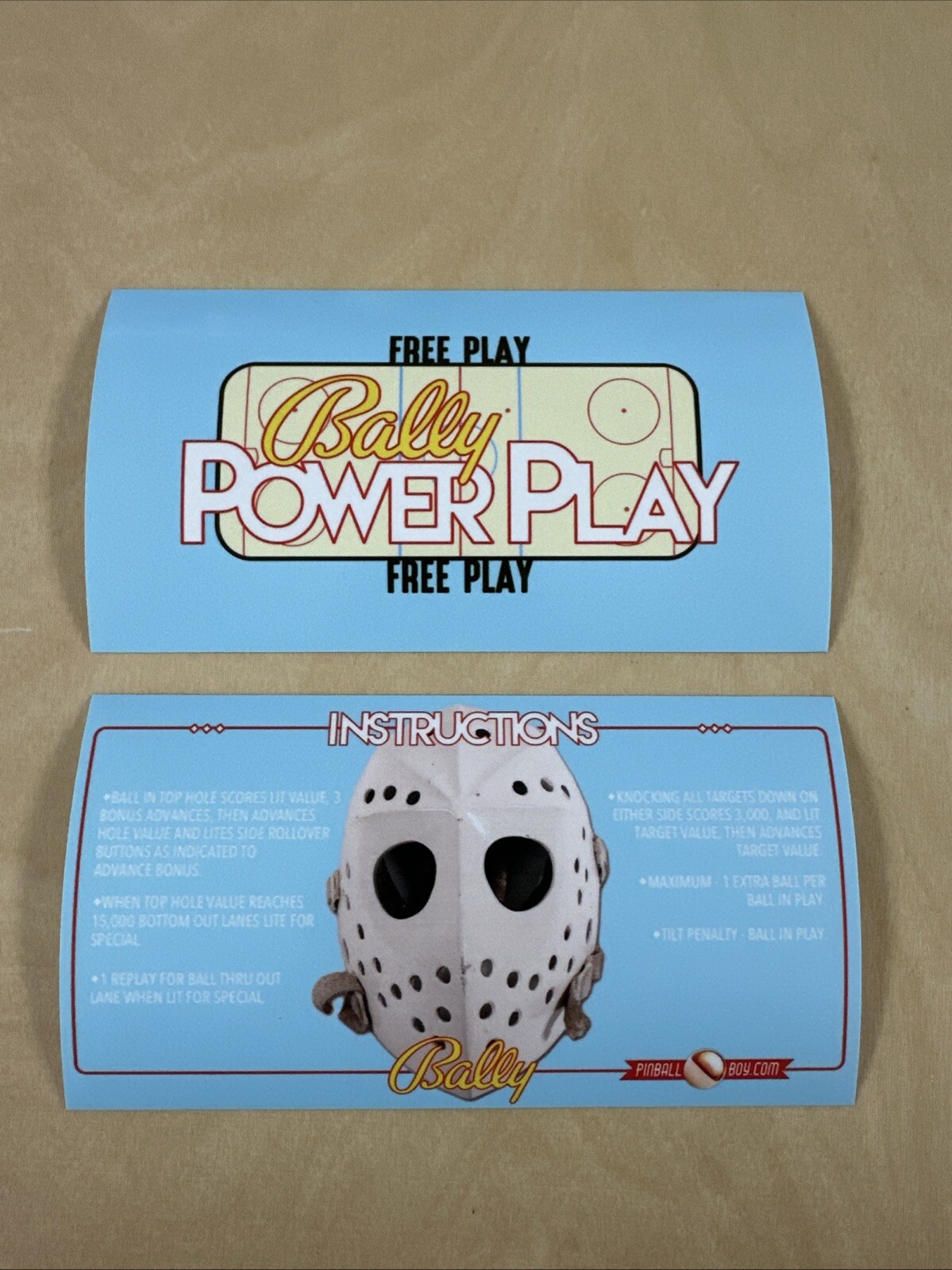 Bally Power Play Pinball Apron Cards