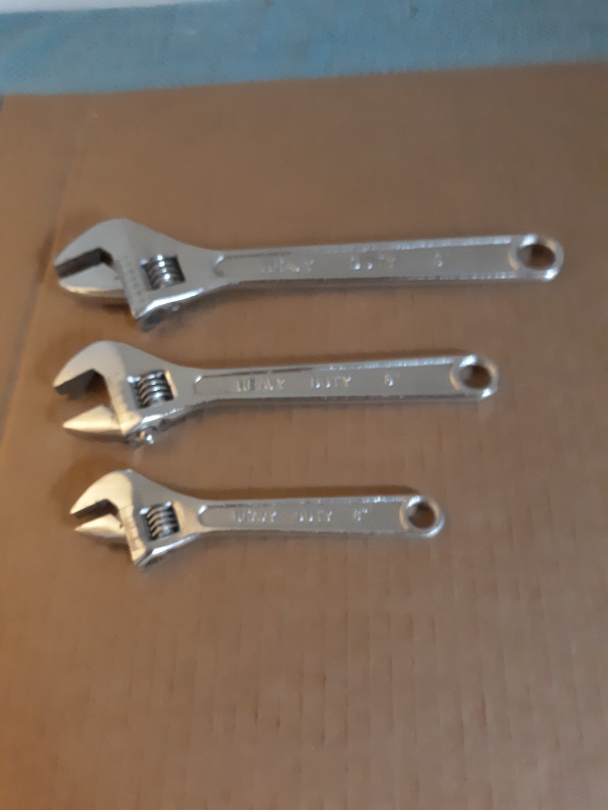 Set of 3 Heavy Duty Adjustable Cresent Wrenches 6" 8" 10" EUC