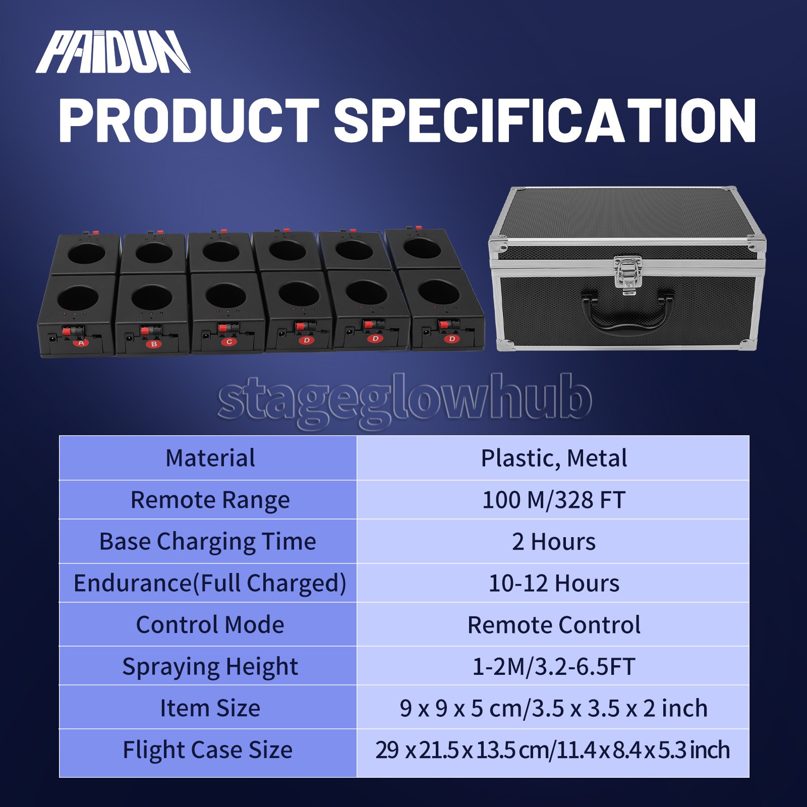 PAIDUN 12Pack Mini Spark Machine Fountain Firework Effect Base Party Show Event