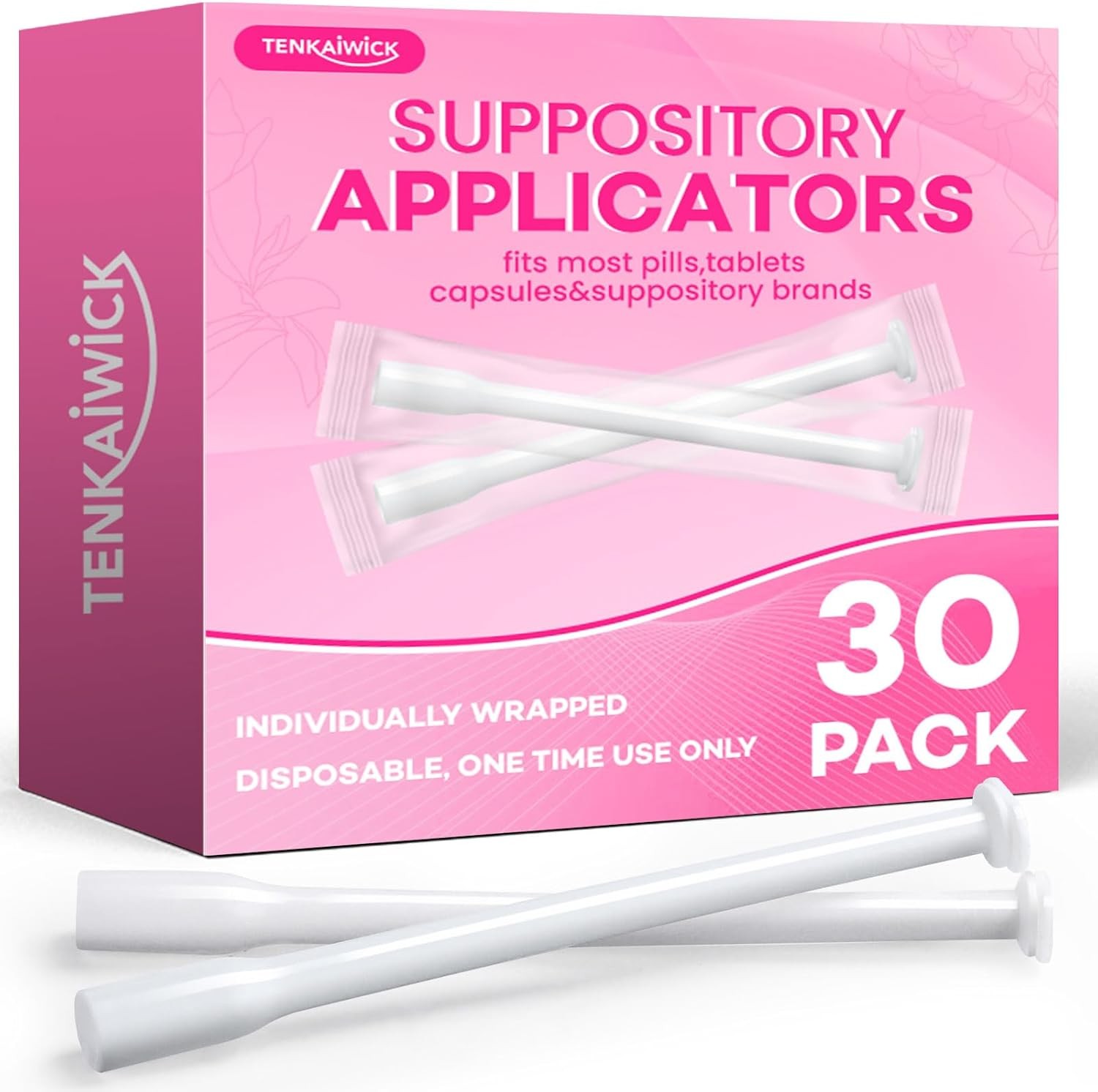 TENKAIWICK 30 Pack Disposable Vaginal Suppository Applicator for Women, Vaginal
