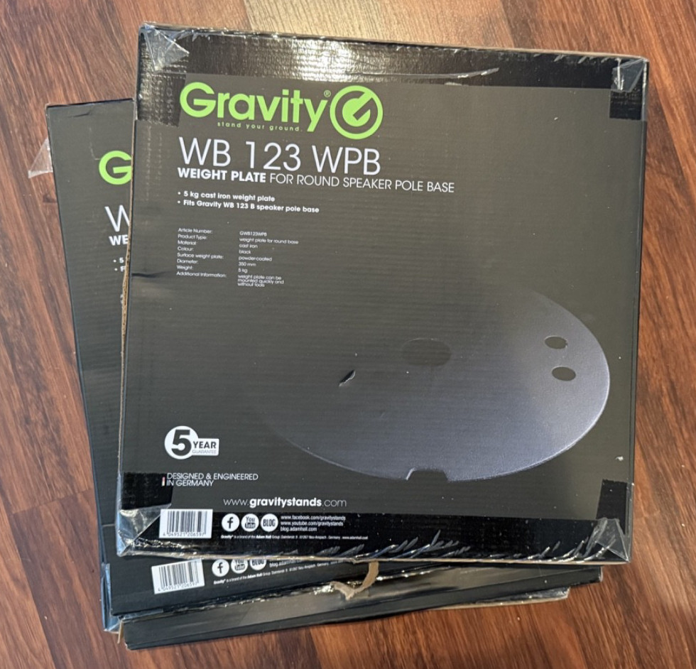 Gravity Stands GWB123WPB | Weight Plate For GWB123B Round Speaker Pole Base