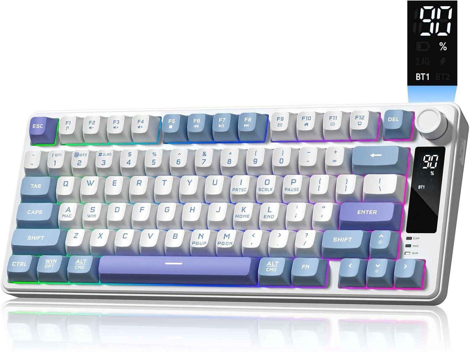 Elegant Womier DK75 Wireless Gaming Keyboard with RGB Backlighting, 75% Layout