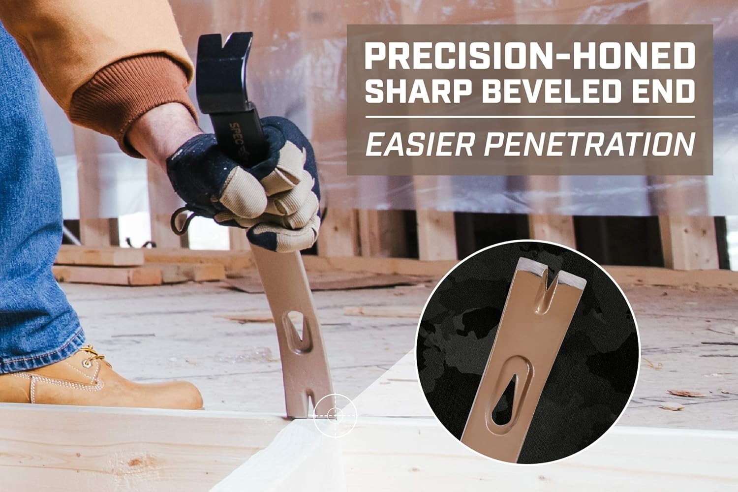 Durable 15-Inch Flat Pry Bar Crowbar for Professional Nail Pulling & Demolition