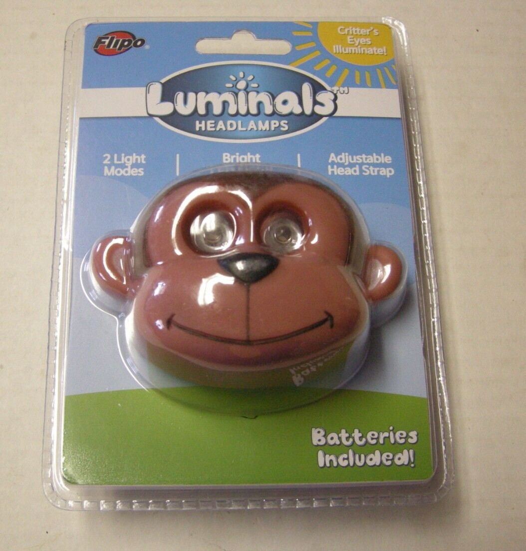 Toy Monkey Headlamps For Children By Luminals, Critter's Eyes Illuminate, New