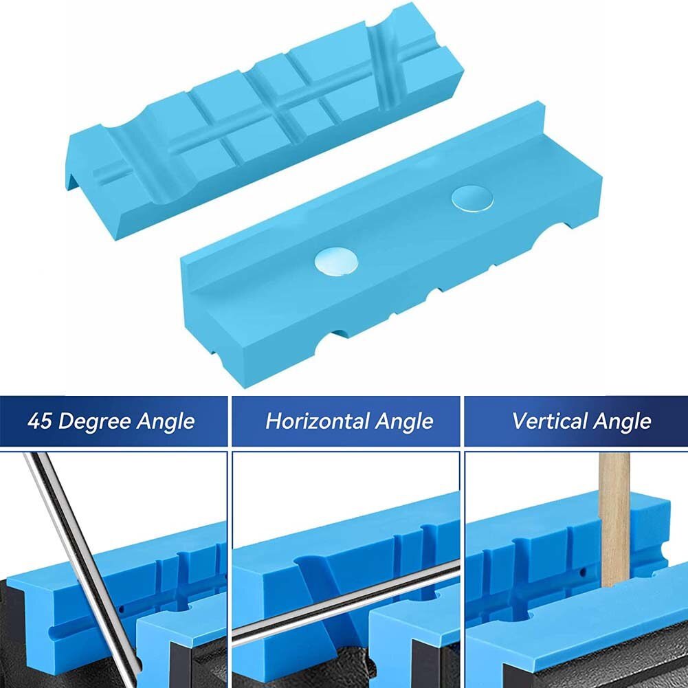 Pair blue Soft Vise Jaws Magnetic Vice Jaw Cover Protectors Vice Jaw Pad