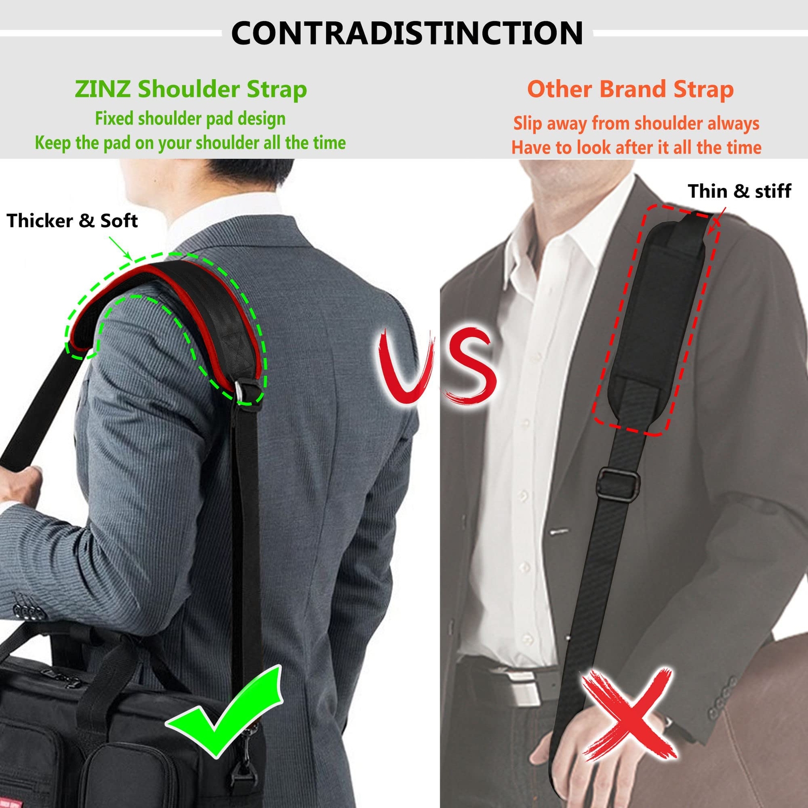 Shoulder Strap 57" Padded Adjustable Shoulder Bag Strap Replacement (Wine Edge)