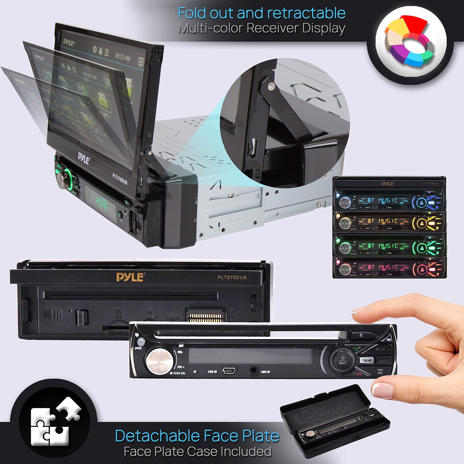 Pyle Single DIN 7" Touchscreen Bluetooth Stereo CD/DVD Receiver