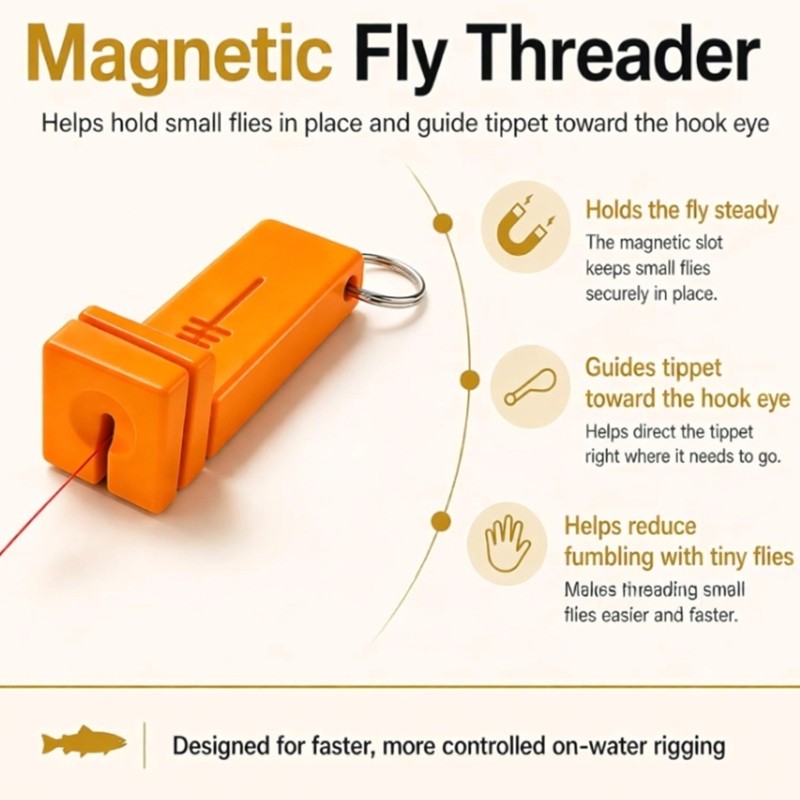 Tiny Opening Threader with Clip Point for Fly Fishing Gear Carry