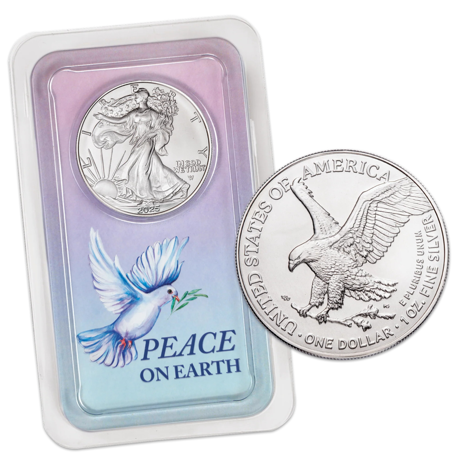 2025 American Silver Eagle in Peace on Earth Showpak