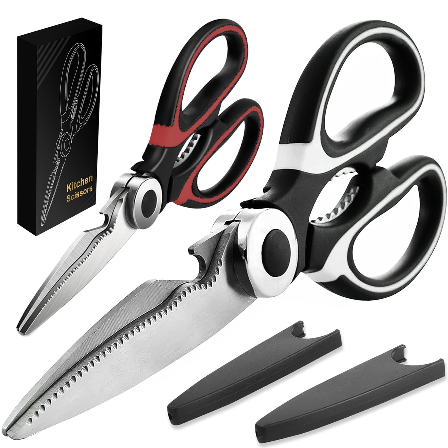 2 Pack Kitchen Scissors Heavy Duty, All Purpose Stainless Steel Kitchen Shear...