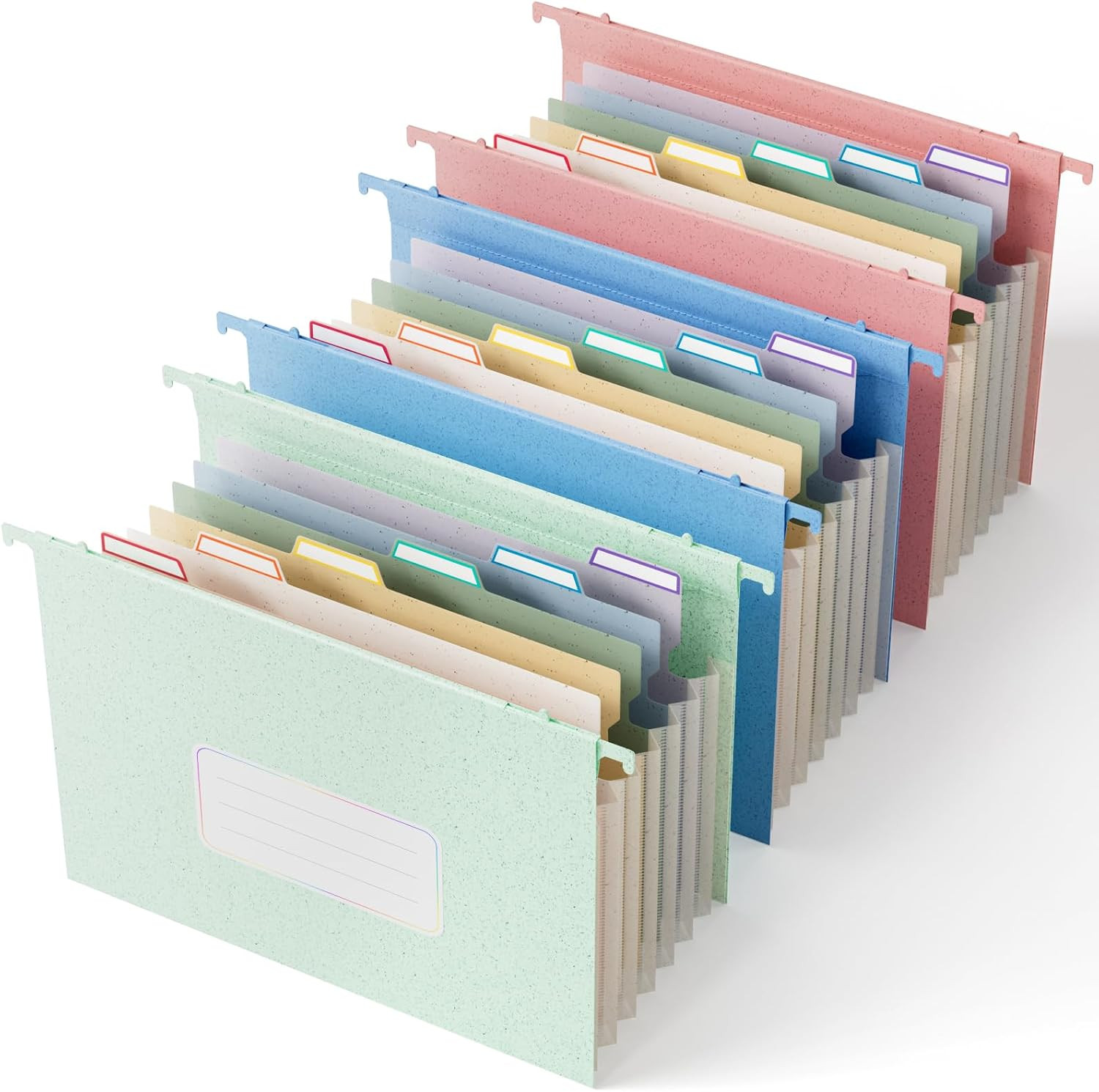 Wheat Straw Expanding Hanging File Folders, File Organizer, 1.2" Accordion Pocke