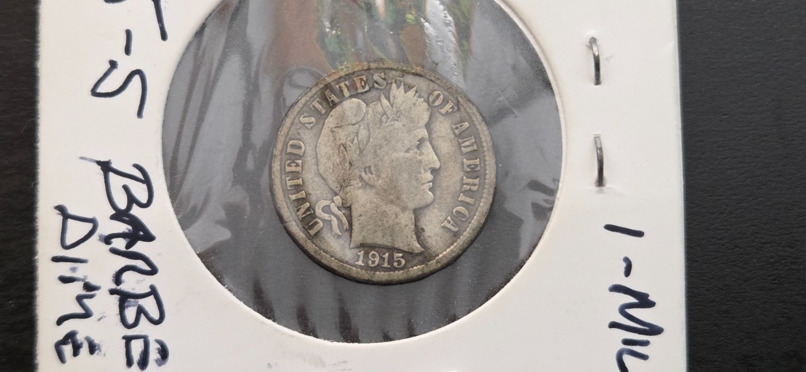 1915-S Barber Dime Fine F Coin