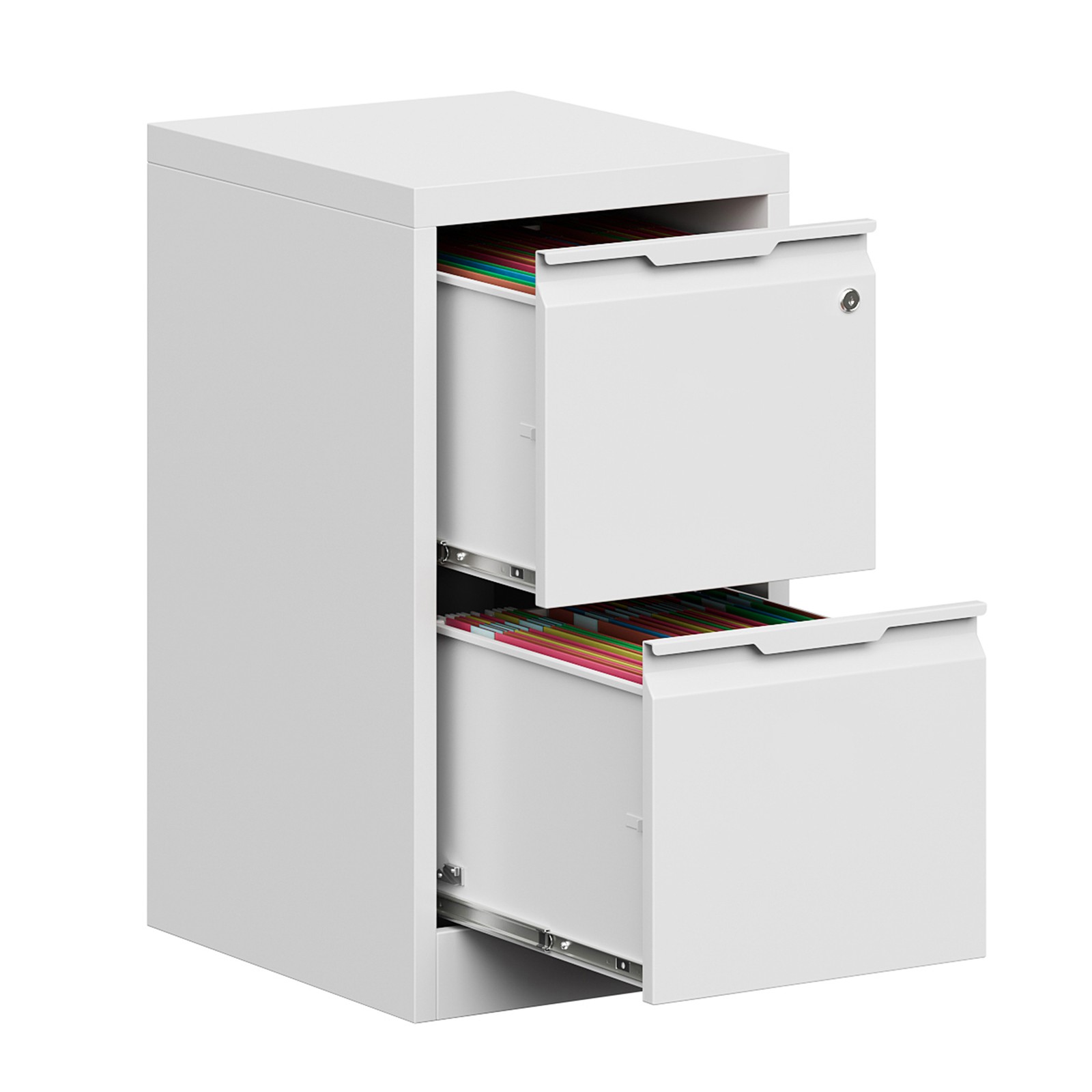 Metal File Cabinet 2 Drawers Filing Cabinet for Home Office Storage Cabinet Lock