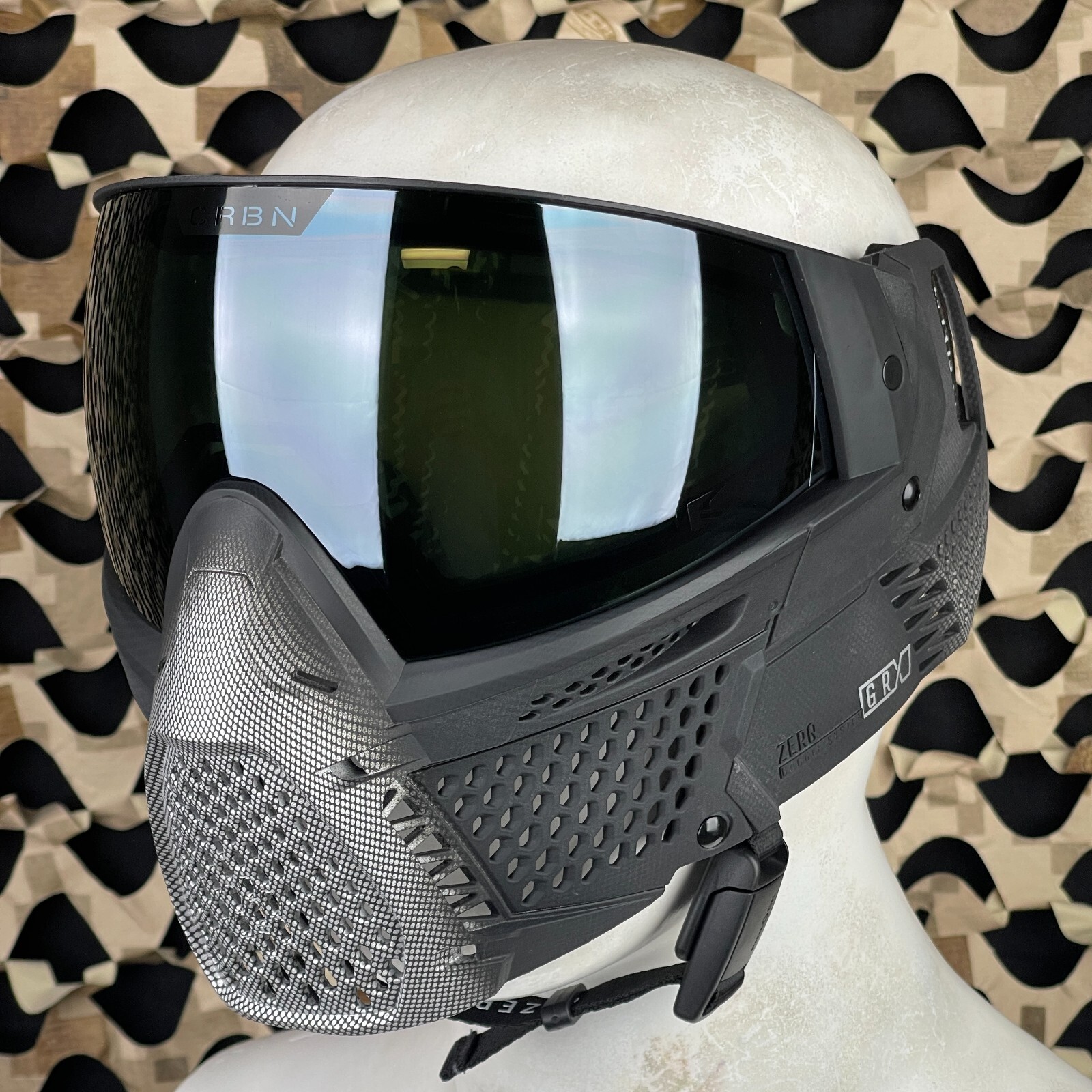 NEW Carbon CRBN Zero GRX Paintball Mask (Less Coverage) - Halftone Silver