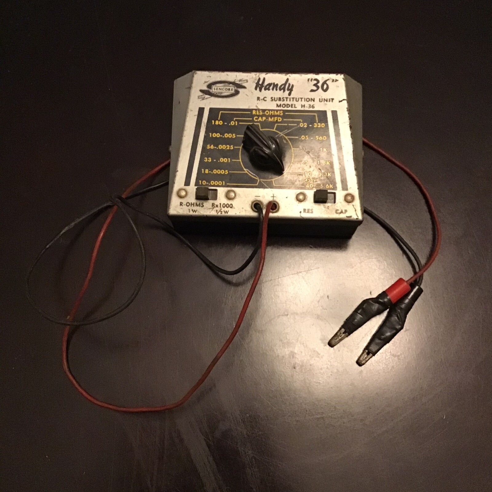 Sencore Handy 36 Resistance Capacitance Substitution Unit Model H36 Untested Vtg