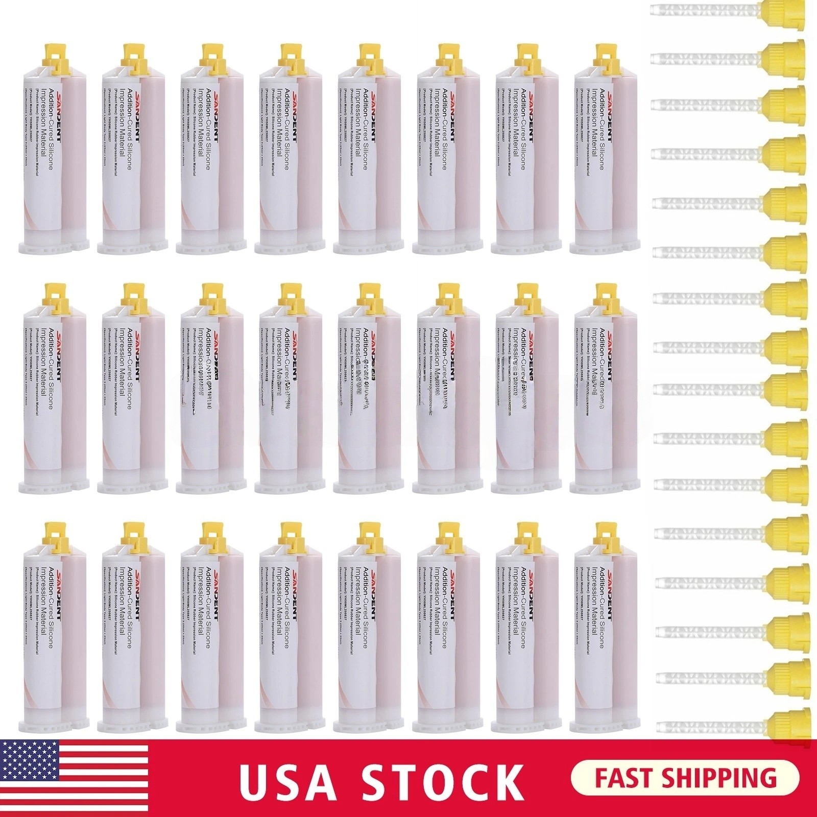 FAST SET Light Body Dental Impression Material VPS 50ml 5 Tips