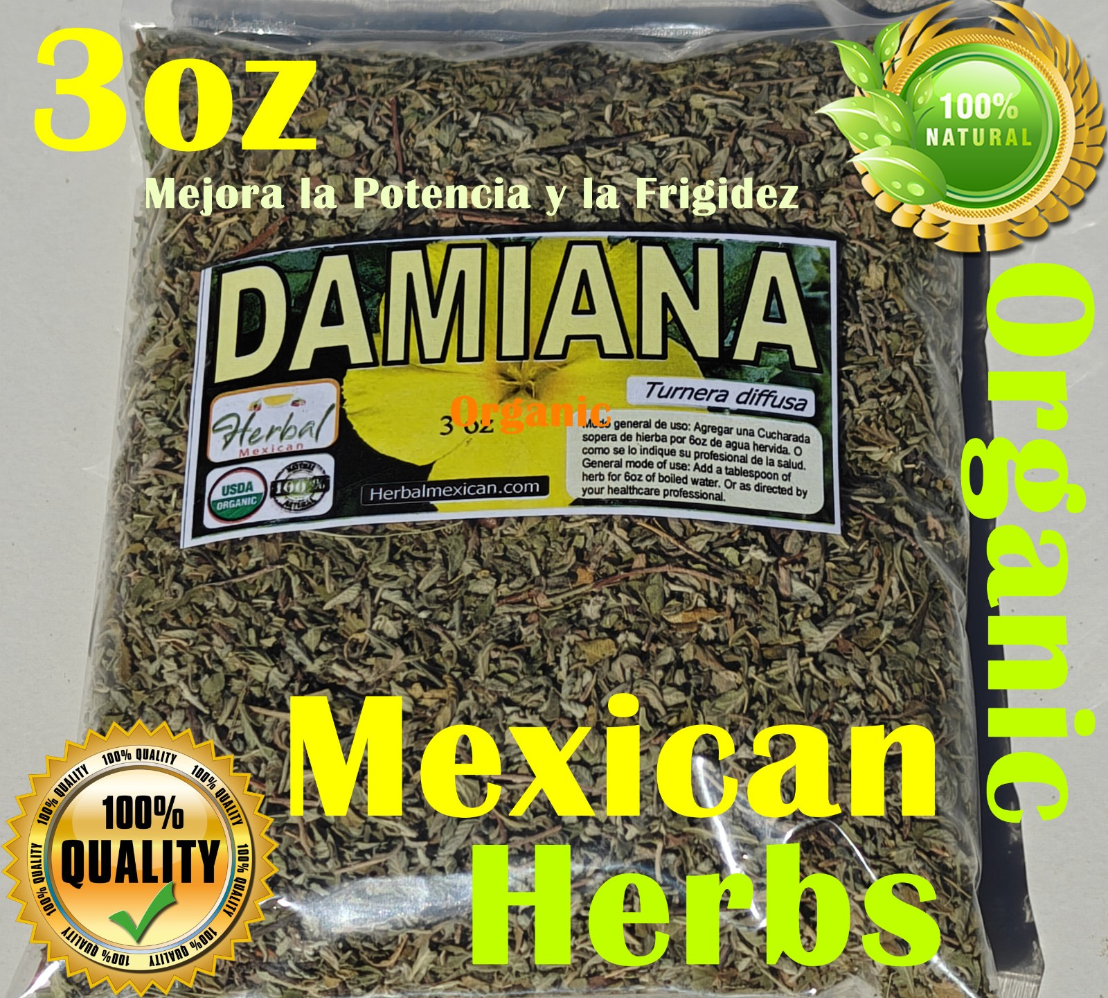 Damiana Leaf Hierba del Venado de la Pastorcita Turnera Diffusa  Tea 3oz !!!