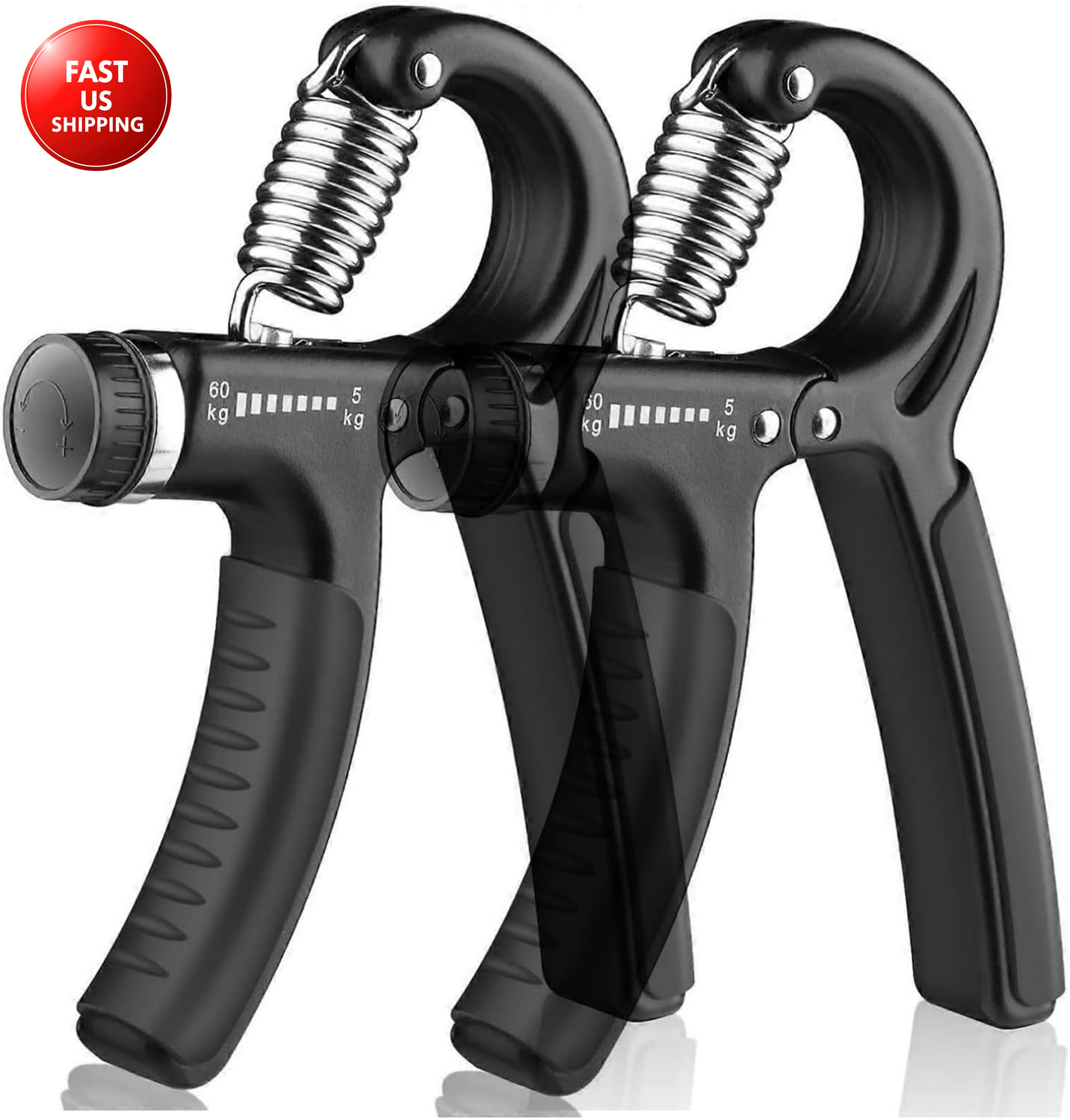 2 Pack Grip Strength Trainer, Hand Grip Exerciser Strengthener with Adjustable R