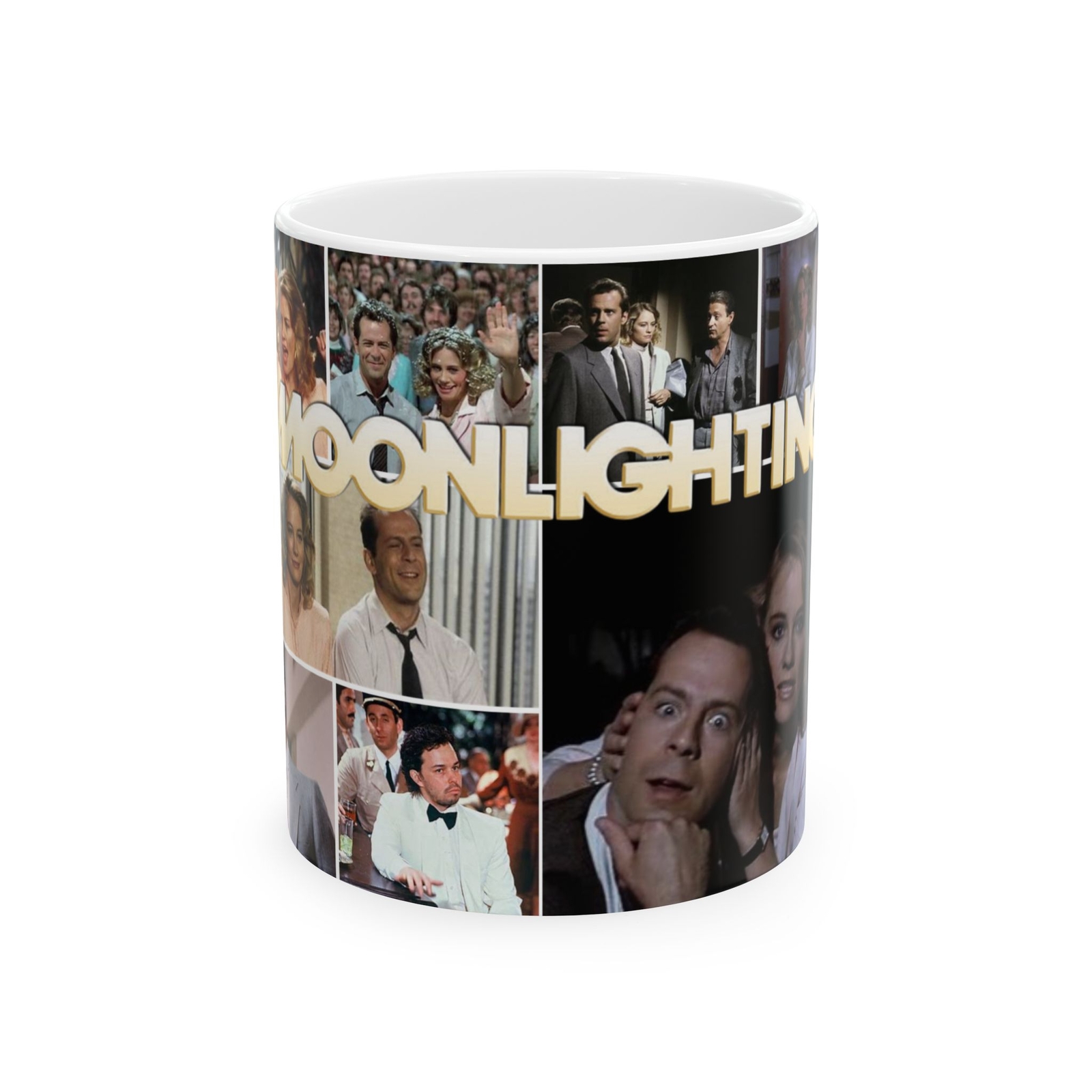 Moonlighting Ceramic Mug, 11oz, Retro TV Coffee Cup - Unique Gift, Coffee Mug