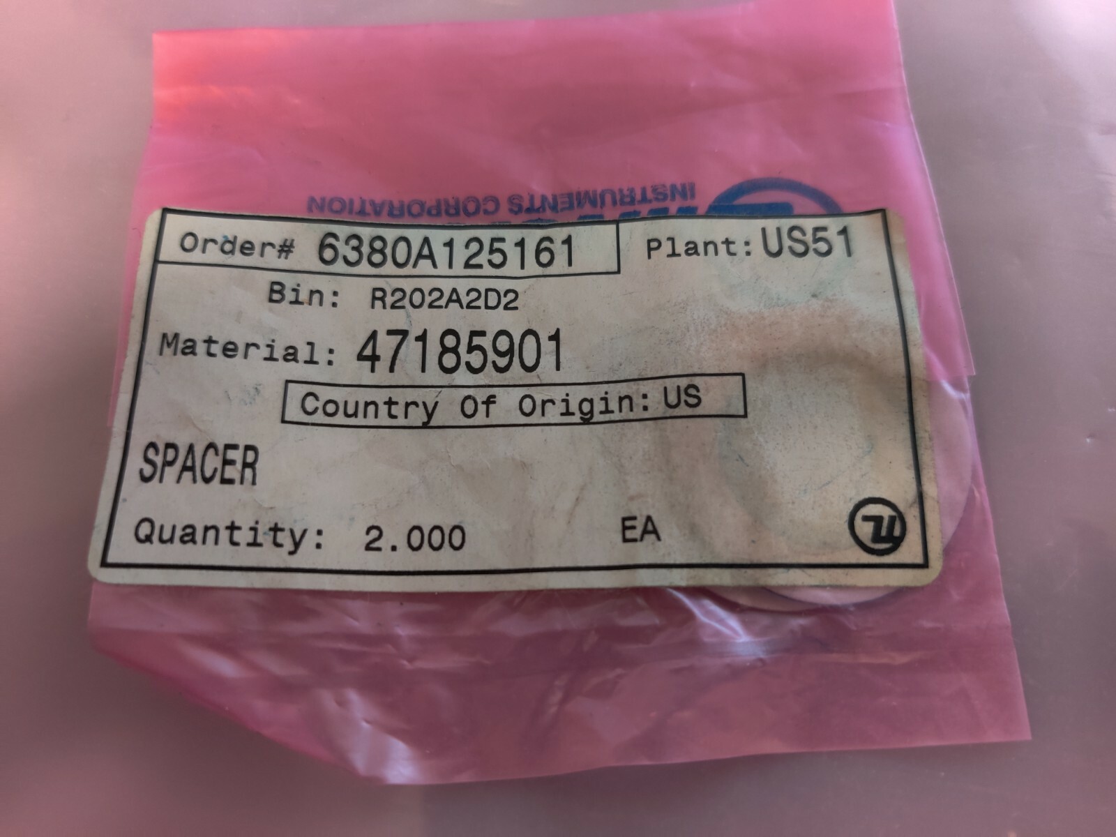 Universal Instruments Spacer 47185901 Pack Of 2