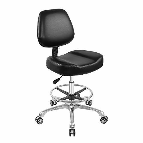 Rolling Stool Adjustable Drafting Chair Heavy Duty With Wheels For Office Home