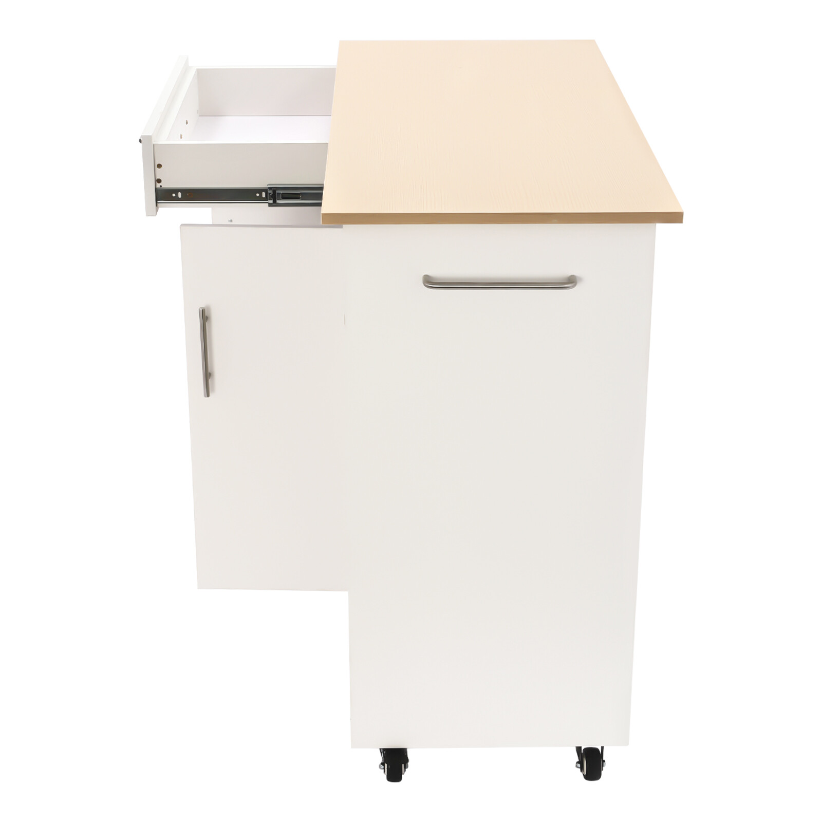 Island Side Table Kitchen Cart Rolling Kitchen Free Standing Trolley w/Drawer