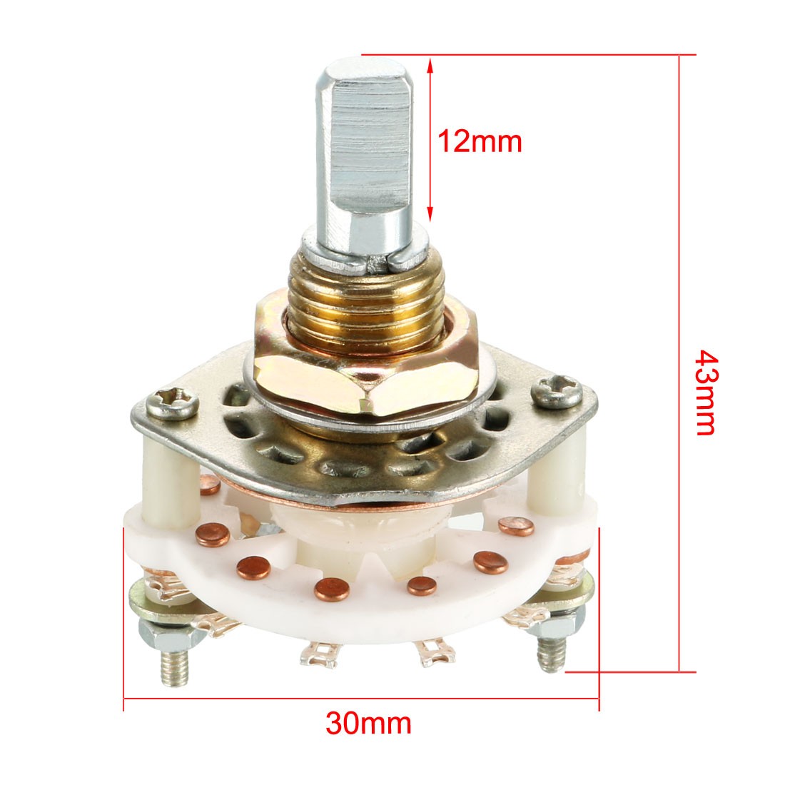 1P7T 1 Pole 7 Position Selectable 1 Deck Band Channel Rotary Switch Selector