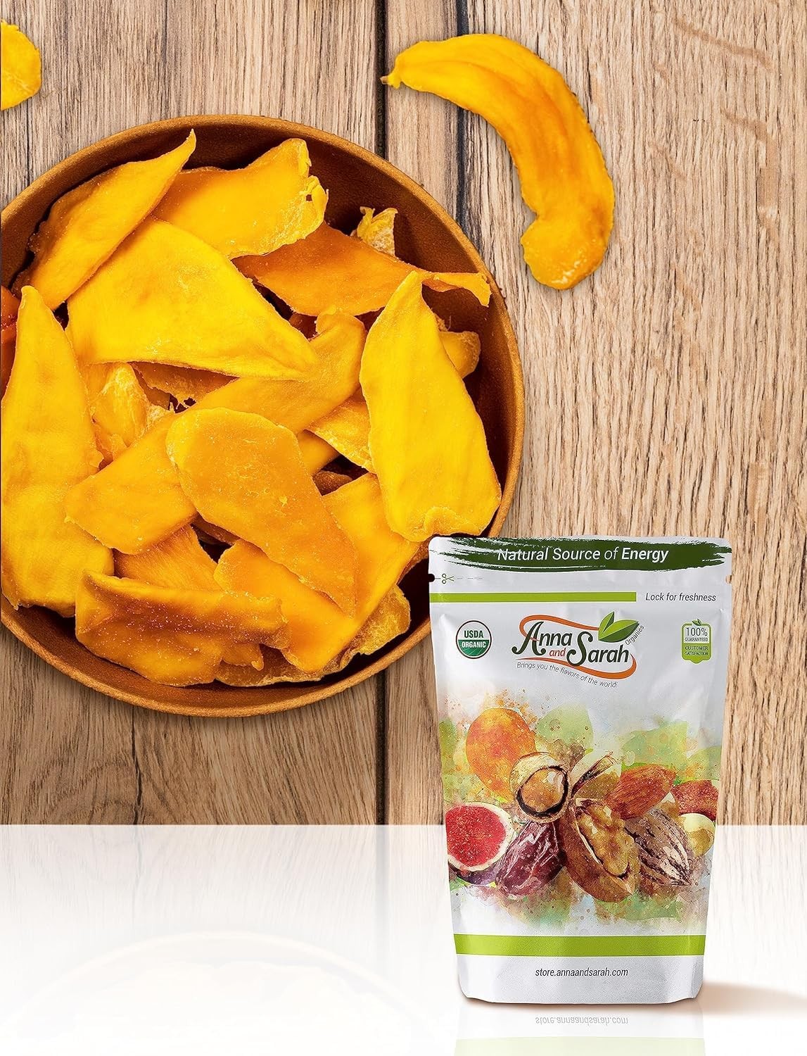 Anna and Sarah Dried Organic Mango, No Sugar Added, Preservatives,...
