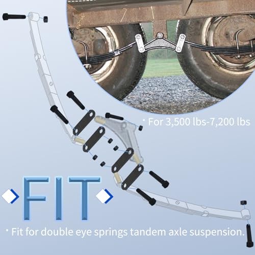 Trailer Axle Shackle Kit, Tandem Axle Trailer Kit for Double Eye Leaf Spring