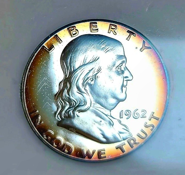 1962-P Franklin Half Dollar 50c MS69 100% Toned Certified
