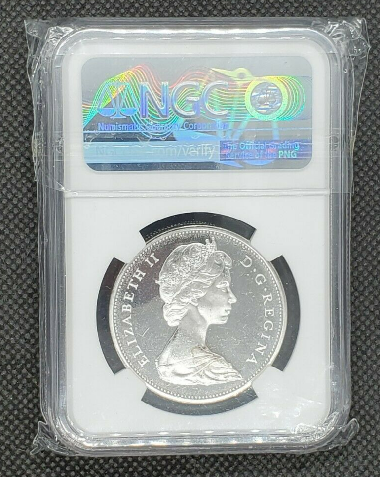 1965 (Small Beads, Pointed 5) Canada Silver $1 | NGC PL66 Cameo