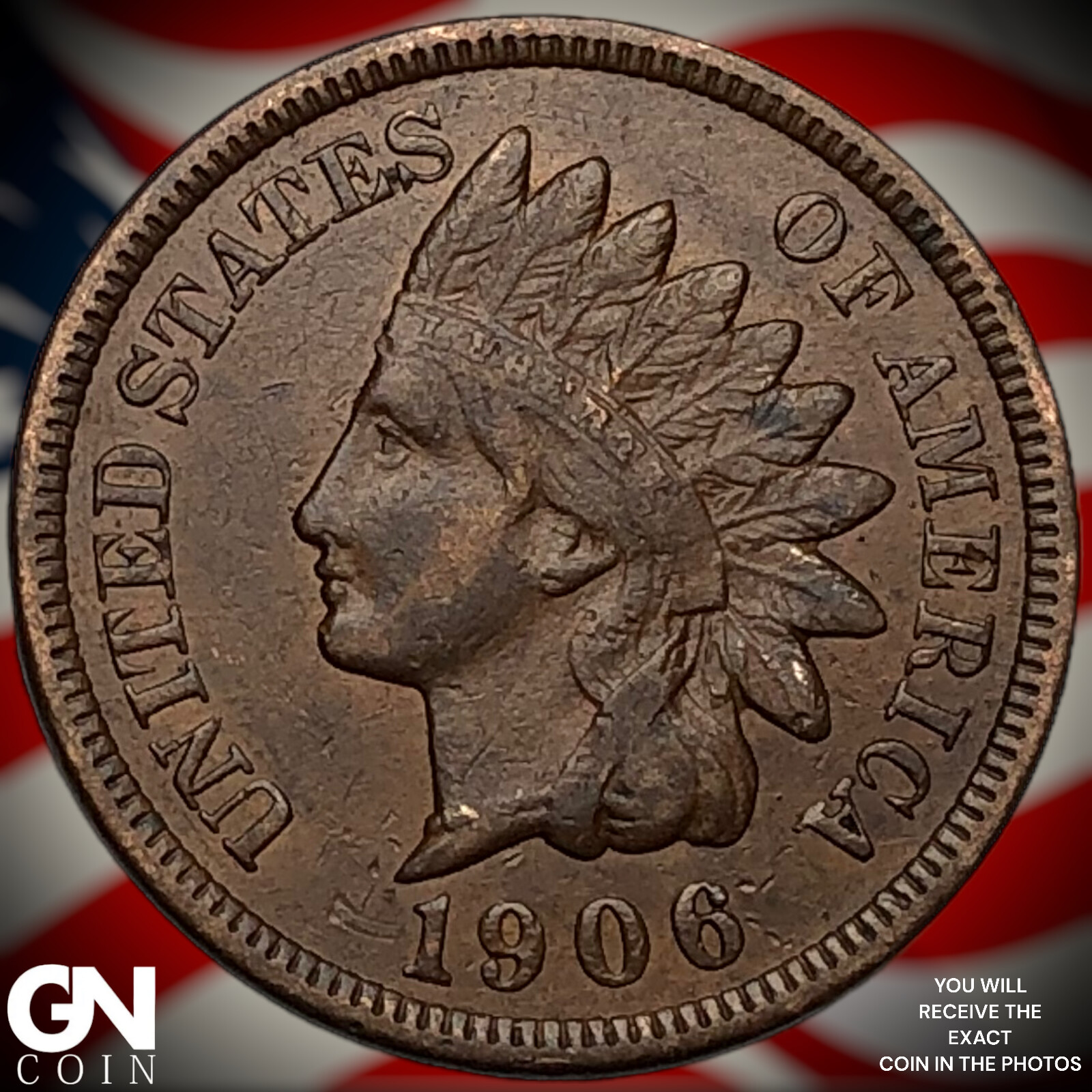1906 Indian Head Cent Penny X2078