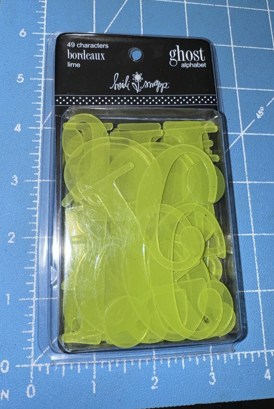 Heidi Swapp Ghost Alphabet Lime  Plastic Letters Bordeaux Incomplete 38 Of 49pcs