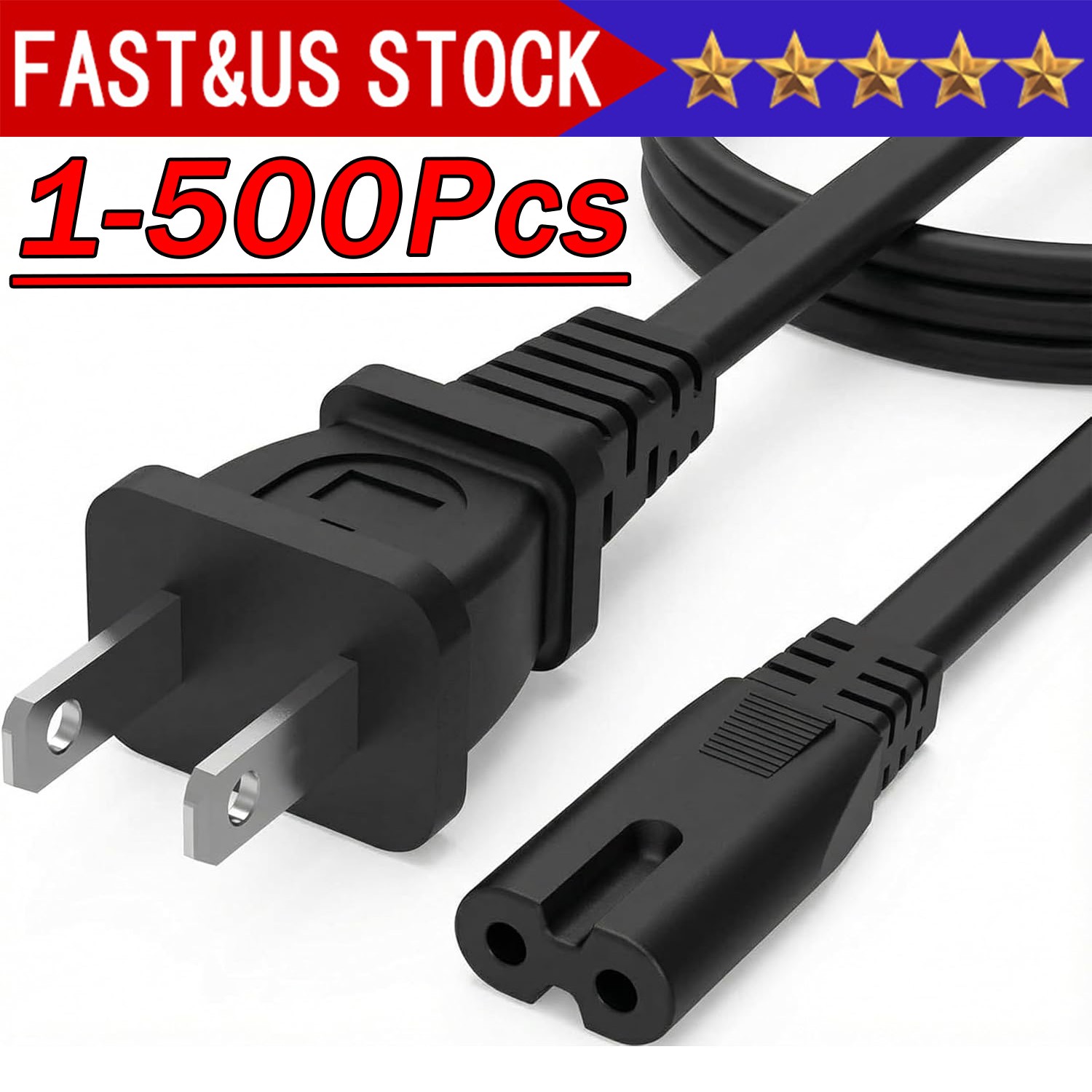 PREMIUM AC POWER CORD CABLE LEAD ADAPTER FOR SONY PLAYSTATION 4 PS4 2 Prong 5ft