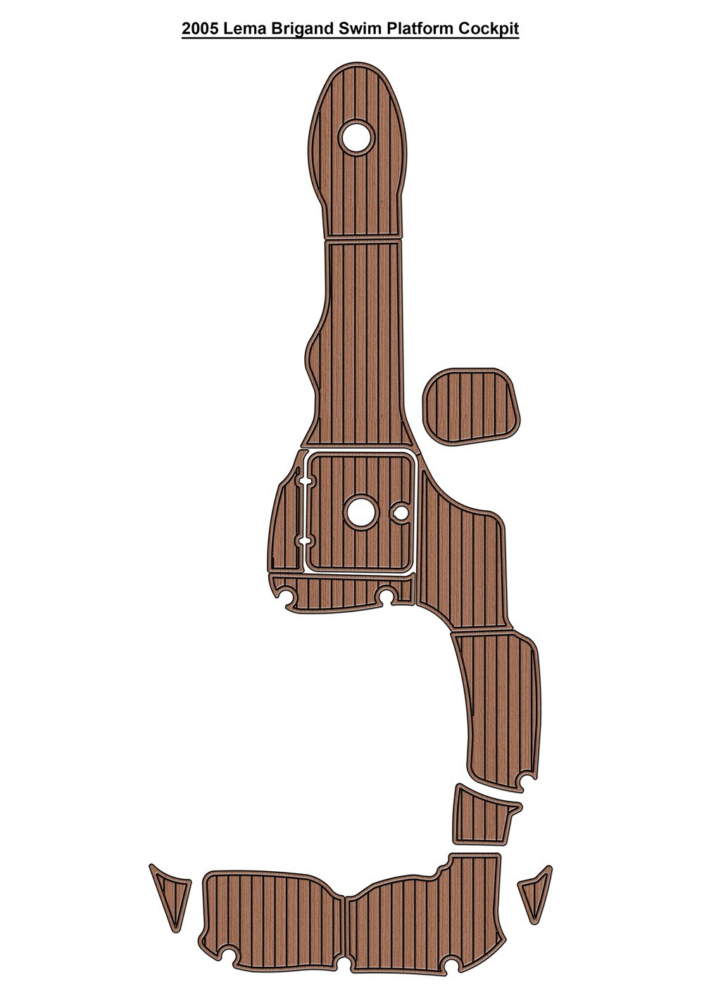 2005 Lema Brigand Swim Platform Cockpit Pad Boat EVA Foam Faux Teak Floor Mat