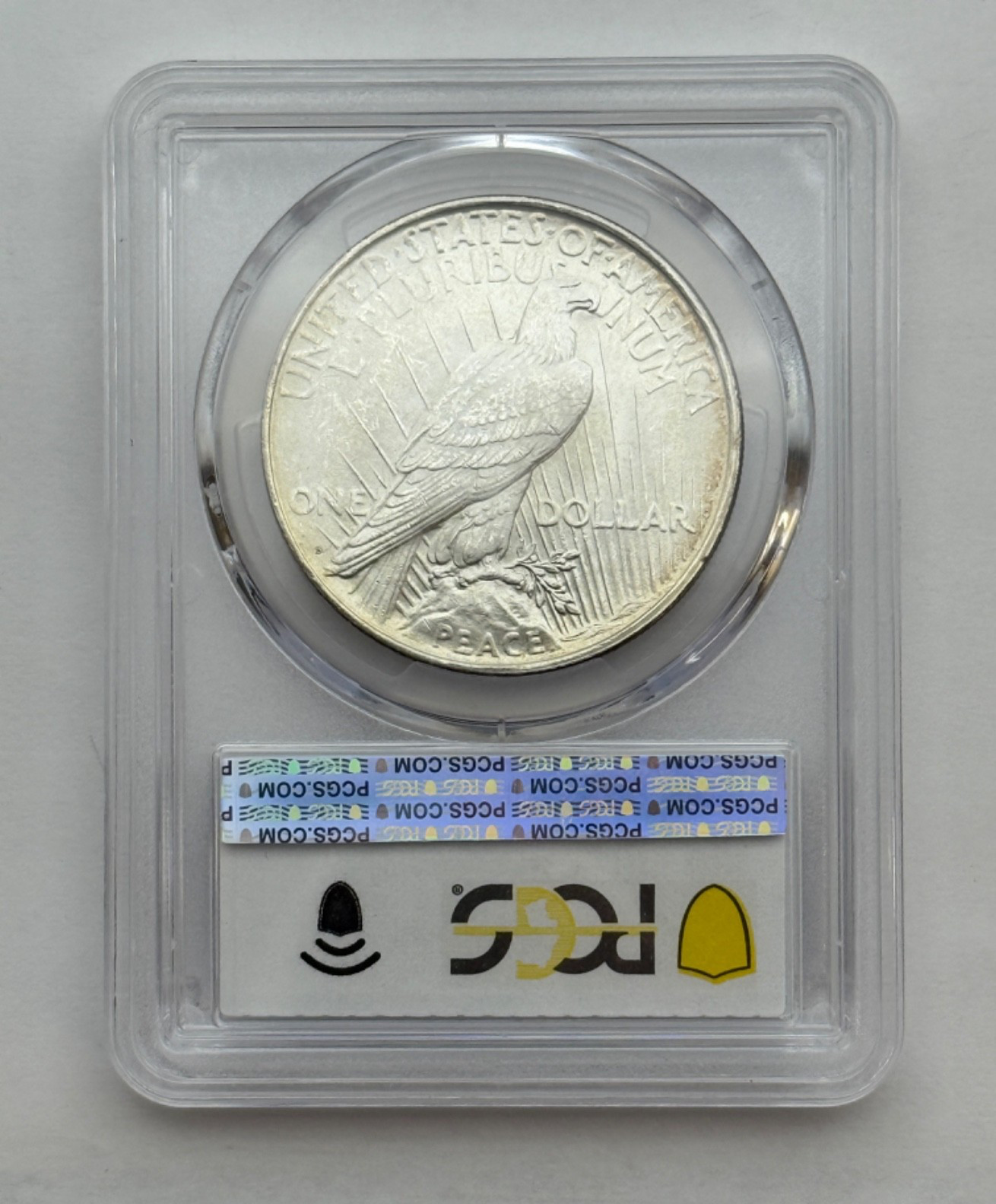 1923-D $1 Peace Silver Dollar, MS62 PCGS, Uncirculated Coin.