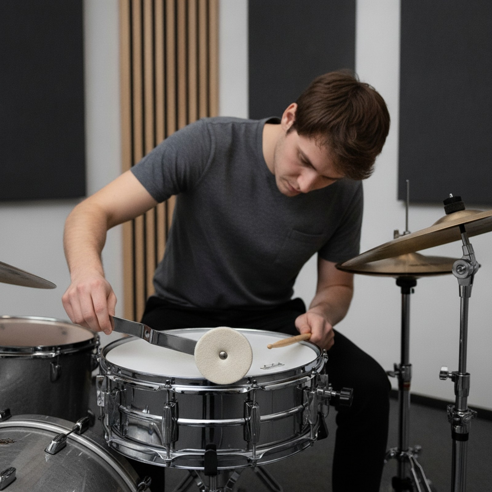 Drum Dampener with Felt Pad Volume Control Percussion Accessory for Drummers