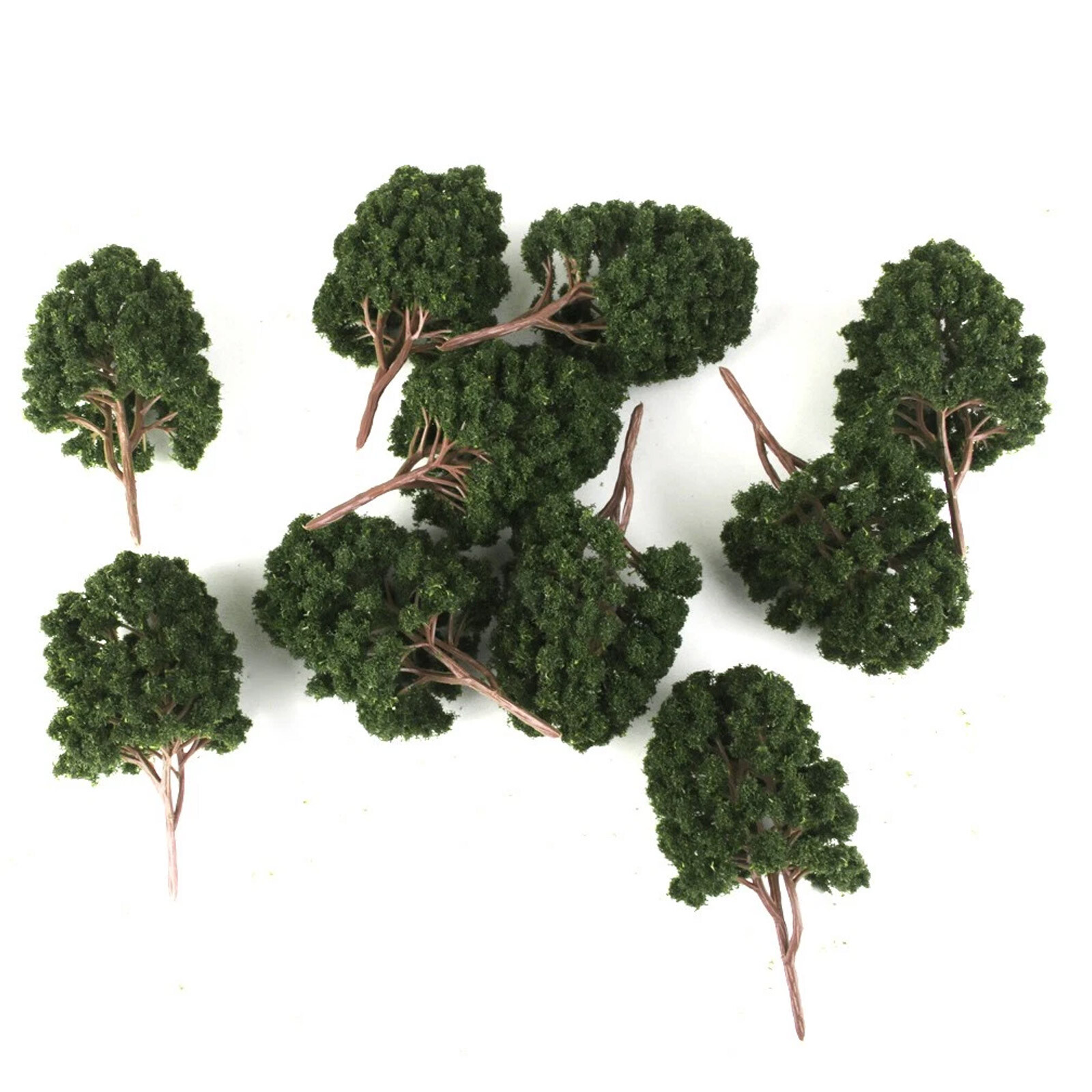 10pcs Model Trees Layout Train Diorama Scenery HO OO Scale Dark Green