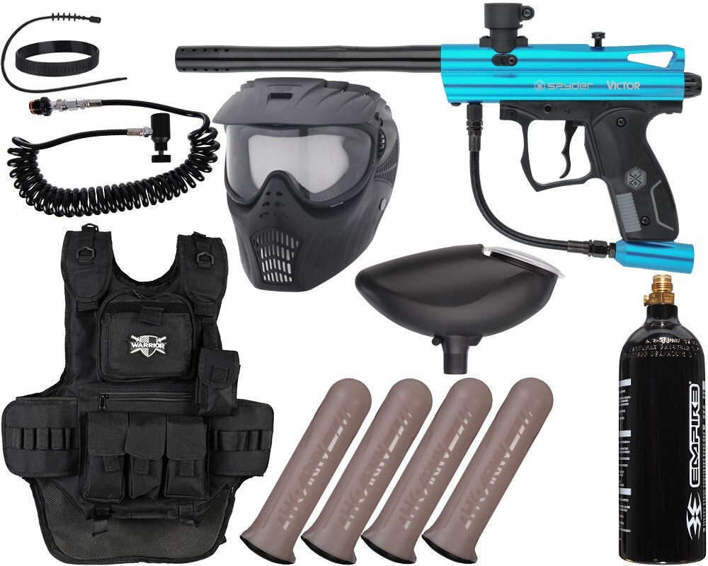 NEW Kingman Spyder Victor Heavy Gunner Paintball Gun Package Kit - (Gloss Teal)