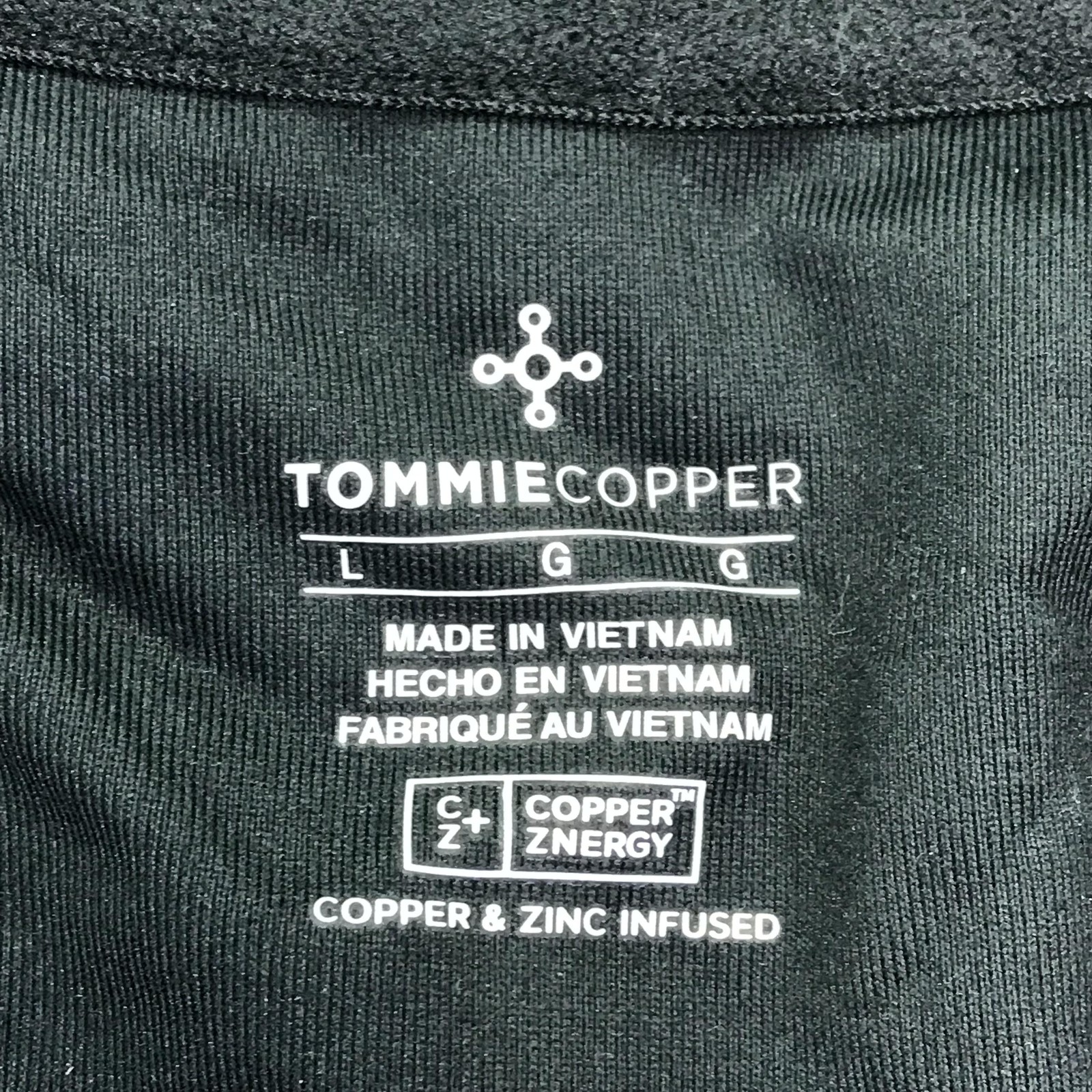Tommie Copper Mens Large Compression Shirt Lower Back Support Black Top
