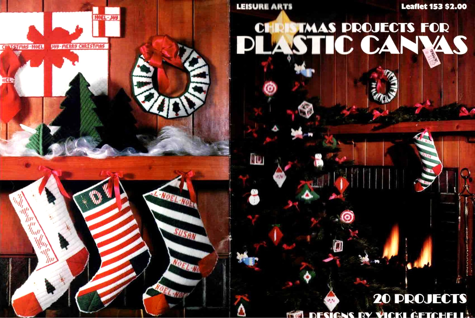 Christmas Plastic Canvas Pattern Book 20 Projects Ornaments Stockings 1979 VTG