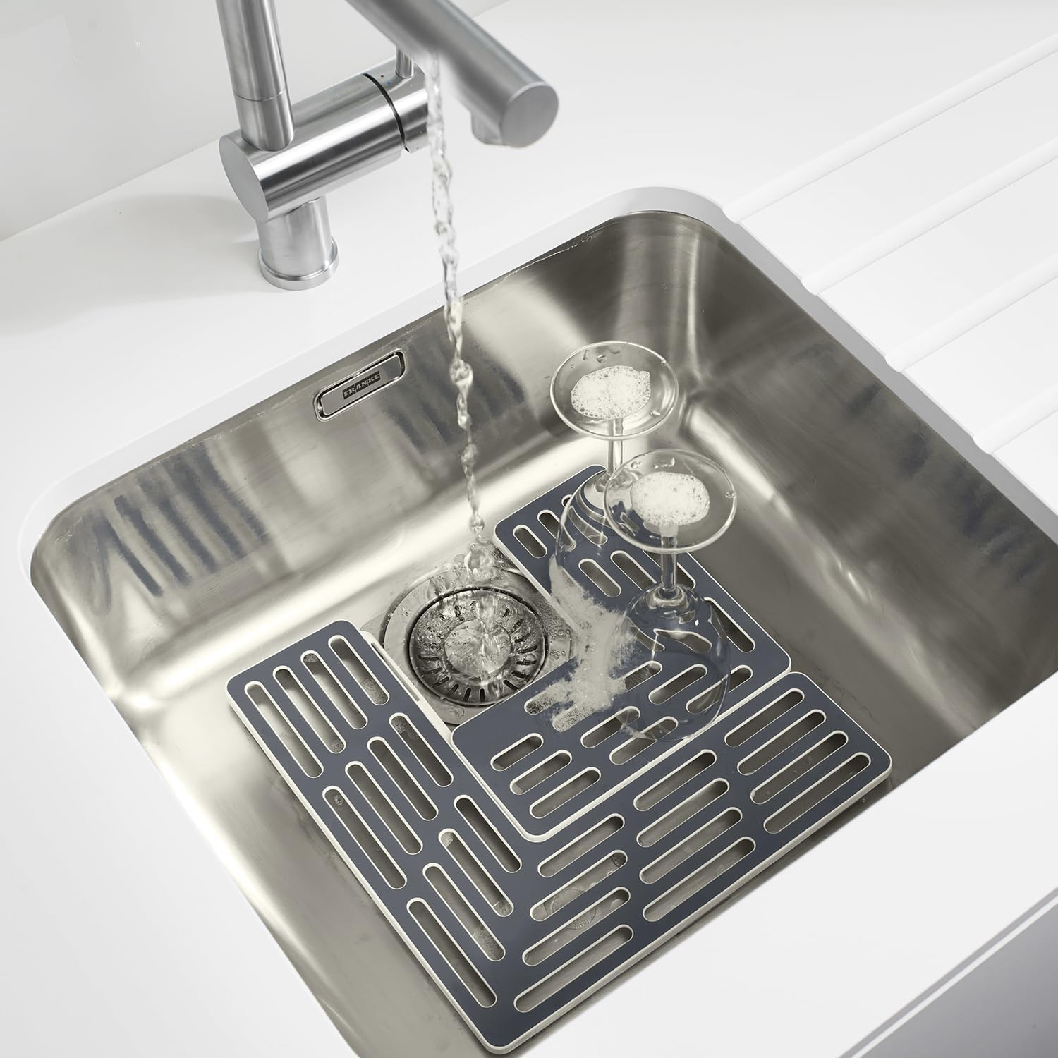 Joseph Joseph Sinksaver Adjustable Sink Protector Mat, Non-Slip, Gray