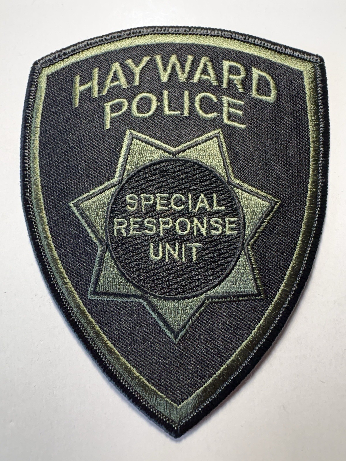 Hayward California Police Patch ~ Special Response Unit ~ Black & Green