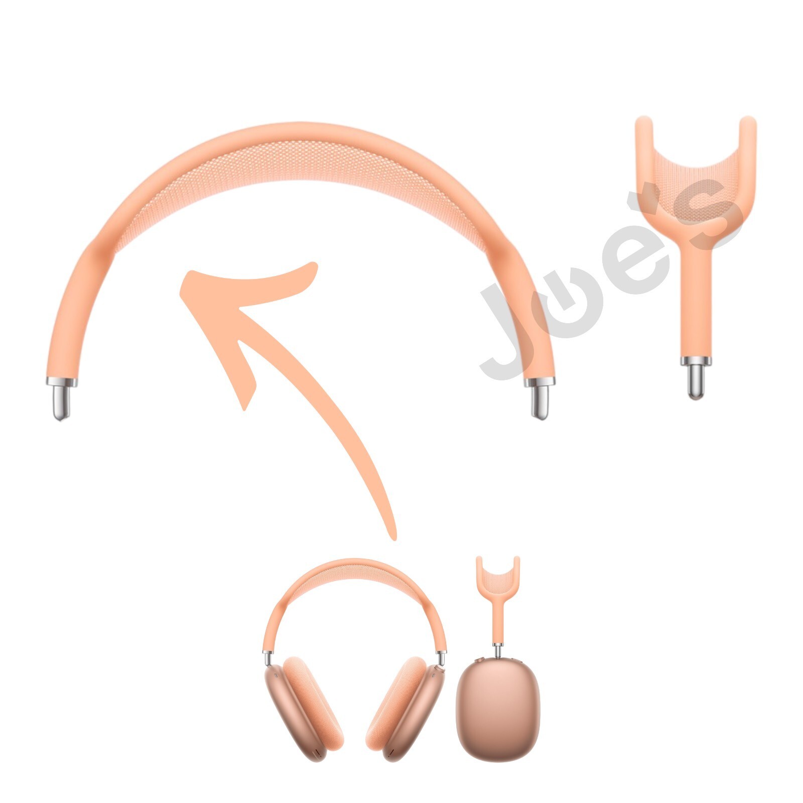 Apple AirPods Max Wireless Headphones Headband Arch Replacements (Orange)