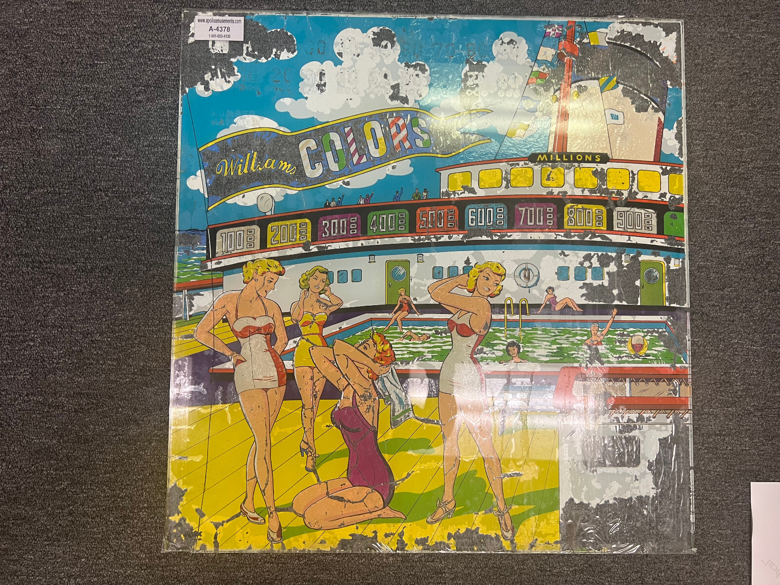 COLORS Pinball BACKGLASS by WILLIAMS 1954