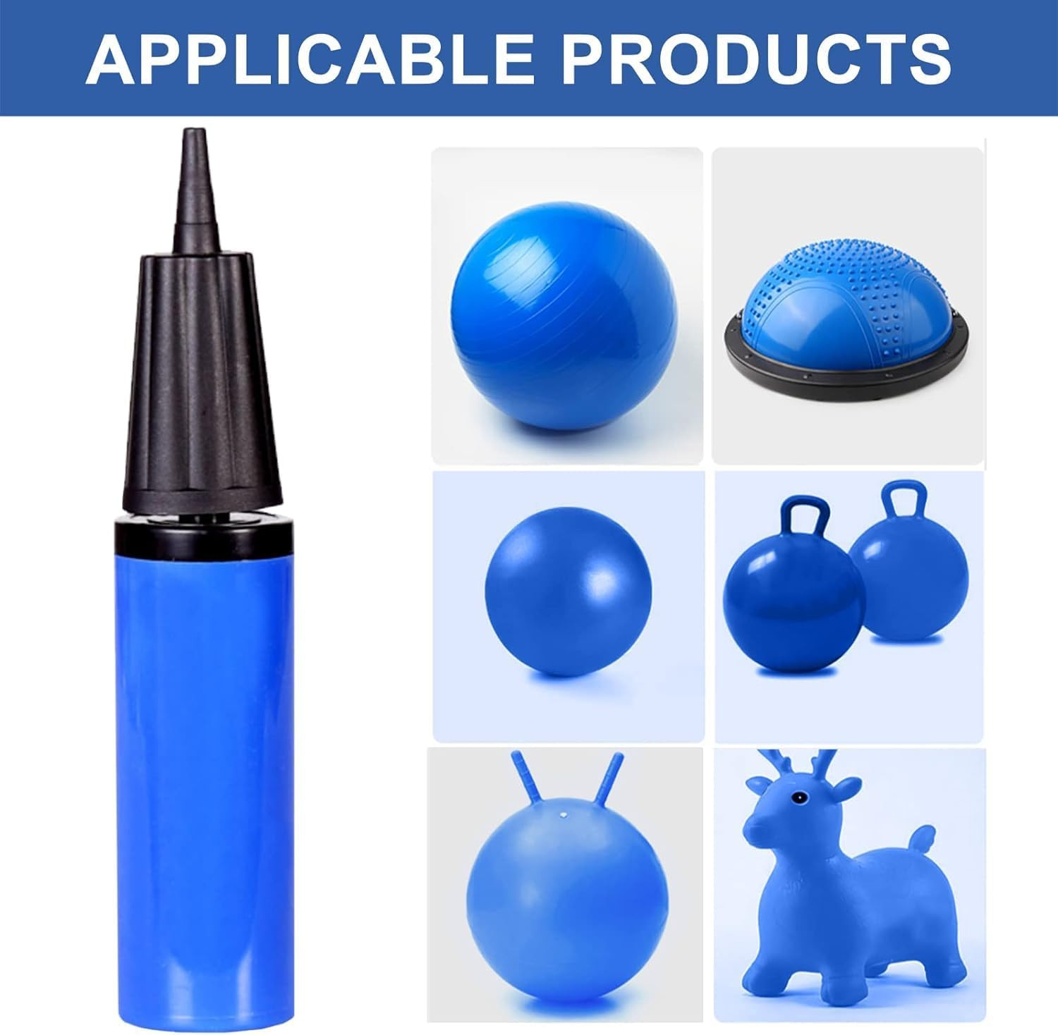 Exercise Ball Pump, Air Pump for Yoga Ball, w/Plug Replacement Kit