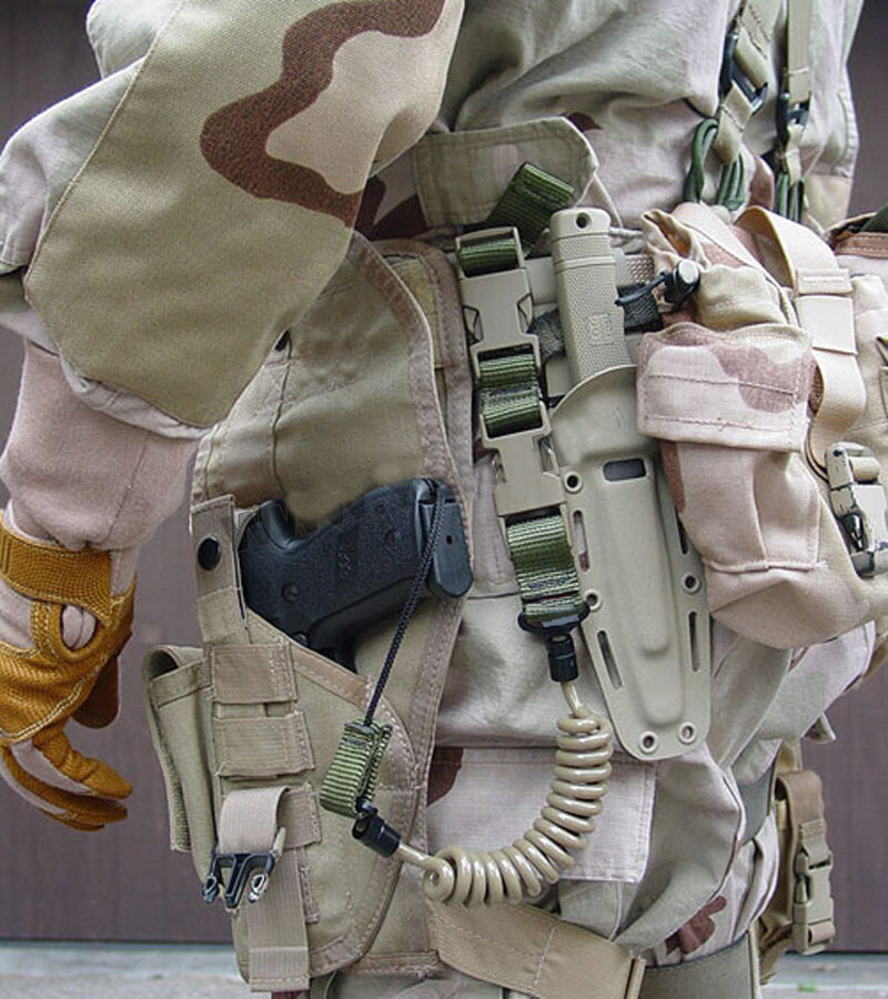 Tactical Secure Lanyard Spring Pistol Gun Sling Practical Security Leash